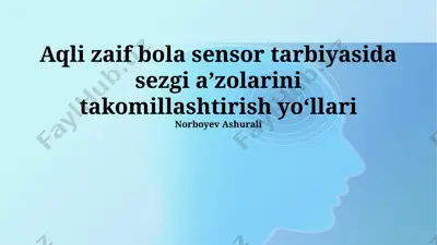 aqli zaif bola sensor tarbiyasida sezgi a’zolarini takomillashtirish yo‘llari — PPTX