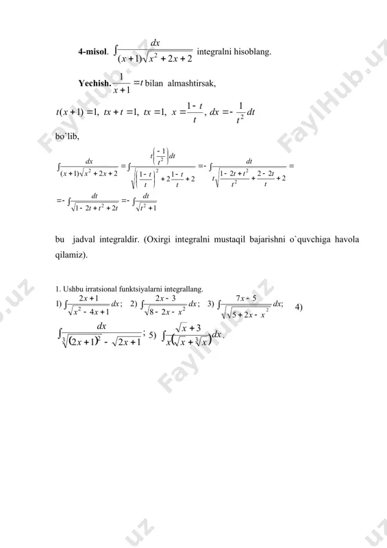 ayrim irratsional funksiyalarni intеgrallash - Page 4