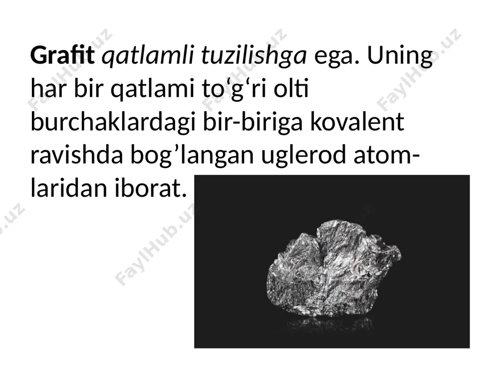o‘stirish va so‘ngra ularni bir biri bilan “payvandlash” shart emas. nanonaychaning o‘sish jarayonida unda tuzilish nuqsoni (uglerodli oltiburchakning birini beshburchakli bilan admashtirib qo‘yish) hosil qilish, ya’ni uni o‘rtasidan maxsus ravishda sindirib qo‘yish yo’li bilan hosil qilish mumkin. shunda nanonaychaning bir qismi metall xossalariga, boshqasi esa yarimo’tkazgich xossalariga ega bo’ladi. viruslar va nanokapsulalarga asoslangan dorilarni yetkazishning bundan ham samaraliroq usullarini ham yaratish mumkin. nanonaychalar asosida ayrim atomlarni yuqori tezlikda aniq tarzda tashib beruvchi konveyerlar ham yaratilgan. image1.png image2.png image3.png image4.png image5.png image6.png image7.png image8.png image9.png image10.png image11.png image12.png image13.png image14.png image15.png image16.png image17.png image18.png image19.png image20.png image21.png image22.png image23.png image24.png image25.png image26.png image27.png image28.png image29.png