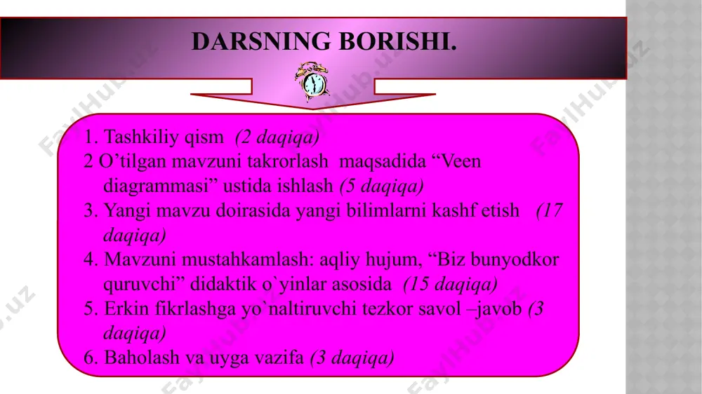 r birlashuvi ahuramazda ahriman mitra anahita zardusht yangi dinda avesto olovga sig’inish ezgulik va yovuzlik olovga sig’inish zand “avesto dagi sharh zoroastr “astrolog” tayanch konspekt. "avesto''ning 2700 yilligi. “avesto”nafaqat bizning ,balki jahon madaniyatining ham nodir merosi hisoblanadi.yunesko tashkiloti o’zbekiston hukumatining tashabbusi bilan 1999 yilda “avesto”ning 2700 yilligi nishollash to’g’risida qaror qabul qildi.2001 yilda esa bu qutlig’ sana nishollandi. zardushtiylik qachon va qayerda paydo bo’lgan. zardushtiy likni muqaddas kitobi haqida zardushtiy likning dinini asosini nima tashkil etdi zardushtiylik ahloqining asosini nima tashkil etadi. “avesto’’ ning 2700 yilligi haqida darsni mustahkamlash uchun “o’z o’ningni top” o’yini harflarni o’z o’rniga qo’yib mavzuga oid atamalrni toping ndi shrzatdu aitmr saqdmdua aoestv aaatnxi nxairma tezkor savollardan namunalar 1. zardushtiylikning ilk targ‘ibotchisi kim? 2. o‘rta osiyo hududida zardushtiylik tarqalgan davrni ayting. 3. zardushtiylarning eng hurmatli ma’budlarini sanab bering. 4. zardushtiylarning qaysi marosimlarini bilasiz? v. darsni yakunlash o’qituvchi darsda faol qatnashgan o’quvchilarni baholaydi, rag’batlantiradi. vi .uygavazifa . …