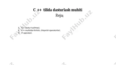 c++ tilida dasturlash muhiti — PDF