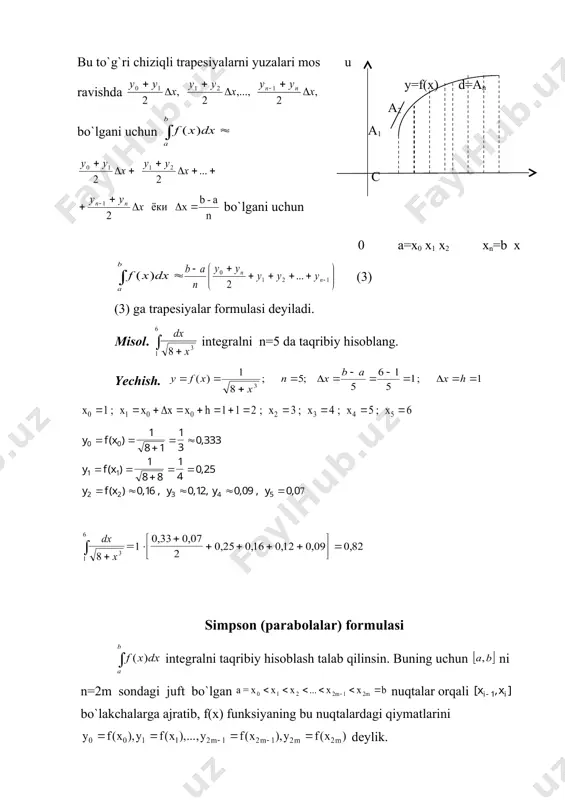 aniq integrallarni taqribiy hisoblash xosmas integrallar - Page 4