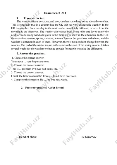 weather discussion lesson — DOCX