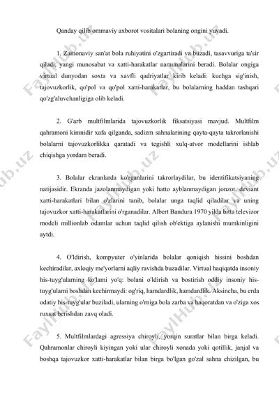 bolalar va virtual dunyo — DOCX