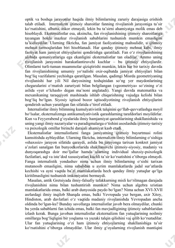jamiyatlarga qo‘shilib ketgan, ayrimlari esa, texnogen va an’anaviy mo‘ljallar o‘rtasida rivojlanib, aralash xususiyat kasb etgan. texnogen rivojlanishning madaniy matritsasi uch bosqich: oldindustrial, industrial va postindustrial bosqichlardan o‘tadi. texnika va texnologiyaning rivojlanishi uning muhim ko‘rsatkichiga aylanadi. rivojlanishning texnogen tipi – bu tabiiy muhitning jadal sur’atlarda o‘zgarishi, uning odamlar ijtimoiy aloqalarining faol o‘zgarishi bilan birikishidir. texnogen sivilizatsiya yuzaga kelganiga 300 yildan sal ko‘proq vaqt bo‘lgan. u ancha agressiv bo‘lib, ko‘pgina eski madaniy an’analarning halokatiga sabab bo‘ladi. tashqi dunyo inson faoliyati maydoniga aylanadi. inson o‘zgartiruvchi va zabt etuvchi faoliyatga turtki beruvchi markaz sifatida amal qiladi. «kuch» tushunchasi ishtirokidagi umumiy madaniy munosabatlar tavsifi shundan kelib chiqadi: ishlab chiqarish kuchlari, ilmiy kuchlar, intellektual kuchlar va h.k. an’anaviy va texnogen jamiyatlarda shaxs erkinligi muammosiga nisbatan munosabat ham har xildir. an’anaviy jamiyatga shaxs erkinligi umuman xos emas, shaxs imkoniyatlarini faqat muayyan korporatsiyaga mansublik orqali, korporativ aloqalar elementi sifatida ro‘yobga chiqarish mumkin. texnogen jamiyatda har xil ijtimoiy birliklar …