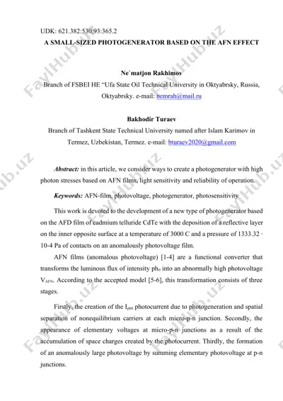 a small-sized photogenerator based on the afn effect — DOCX
