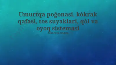 umurtqa pog'onasi — PPTX