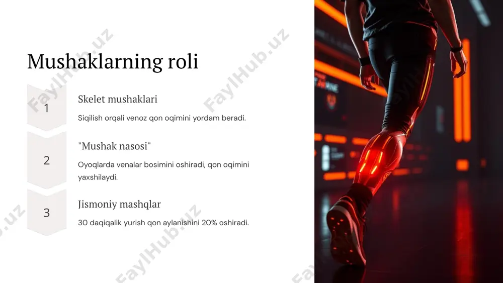 qonning tomirlar boʻylab harakatlanishiga yordam beruvchi omillar - Page 5