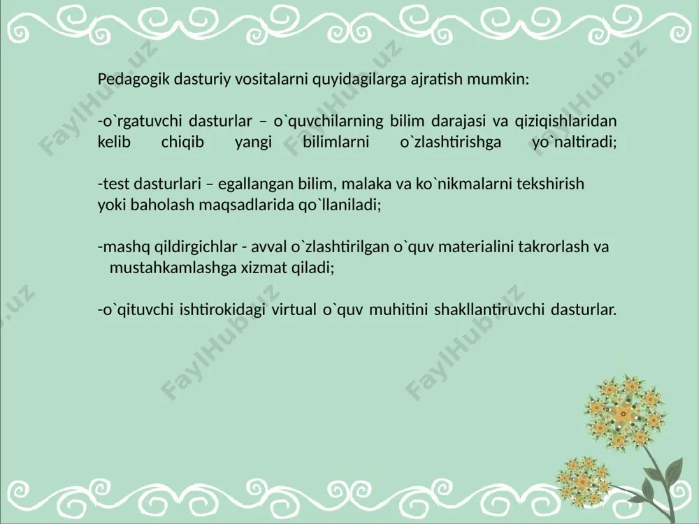 pedagogik dasturiy vositalarning didaktik imkoniyatlari - Page 4