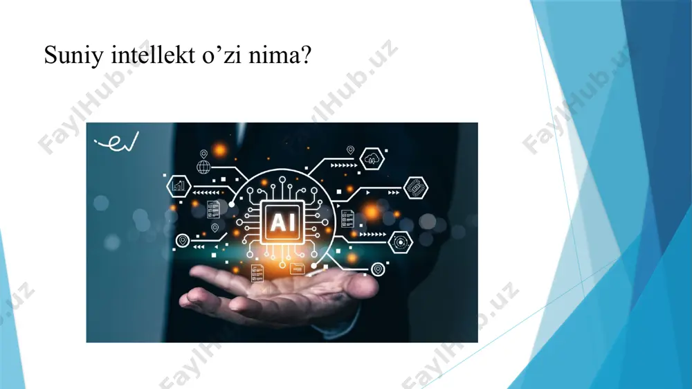0 - 1938) birinchi marotaba “rossumning universal robotlari” ilmiy-fantastik pyesasini chiqardi, unda u robotlar deb atagan “sunʼiy odamlar” gʻoyasini taqdim etdi. bu soʻz birinchi marta qoʻllanilishi edi. sun’iy intellektga kirish. 1929-yilda yaponiyalik professor makoto nishimura (1883-1956) yaponiyaning birinchi funksional roboti gakutensoku ixtirochisi sifatida mashhur boʻlgan. 1949-yilda kompyuter olimi edmund kallis berkli (1909-1988) kompyuterlarning yangi modellarini inson miyasi bilan taqqoslagan “ulkan miyalar yoki fikrlaydigan mashinalar” kitobini nashr etdi. 1950-yilda alan turing(1912-1954) “kompyuter texnikasi va qidiruvi” ni nashr etdi, u “taqlid oʻyini” deb nomlangan mashina intellektini sinab koʻrishni taklif qildi. 1952-yilda artur samuel(1901-1990) kompyuter olimi shashka oʻynash dasturini ishlab chiqdi, bu oʻyinni mustaqil ravishda birinchi boʻlib oʻrgangan. sun’iy intellektga kirish. 1955-yilda jon makkarti dartmutda “sunʼiy intellekt” boʻyicha seminar oʻtkazdi, bu soʻzning birinchi qoʻllanilishi va u qanday qilib mashhur boʻlgani toʻgʻrisida soʻz yuritdi. 1958-yilda jon makkarti lisp (roʻyxatni qayta ishlashning qisqartmasi) ni yaratdi, u hali ham mashhur boʻlgan sunʼiy intellekt tadqiqotlari uchun birinchi …