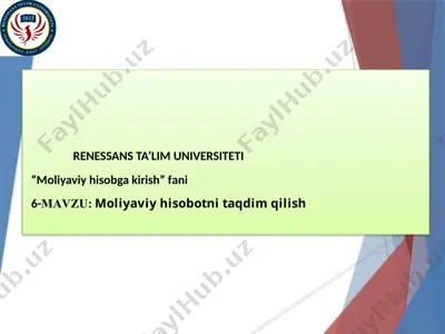 moliyaviy hisobga kirish fаni — PPTX