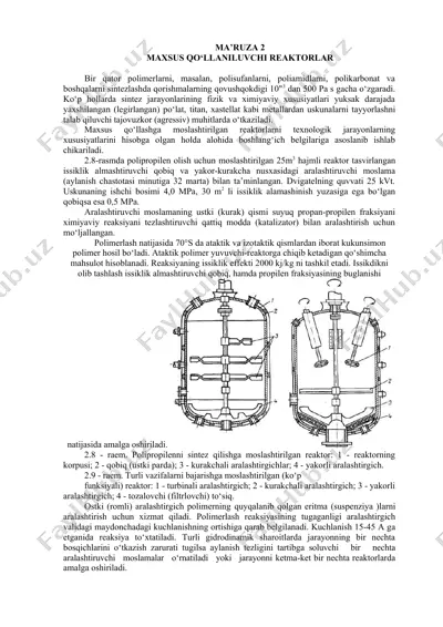 maxsus qo‘llaniluvchi reaktorlar — DOCX