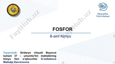 fosfor — PPT