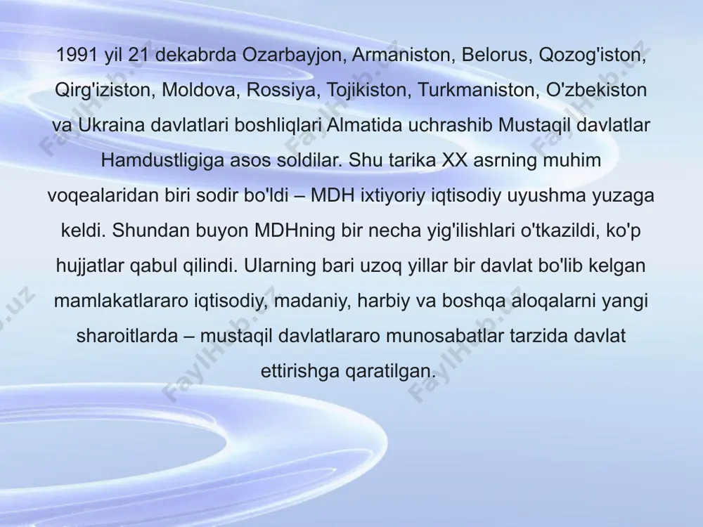 o'zbekistonning mdh tashkilotidagi ishtiroki va hamkorligi - Page 5