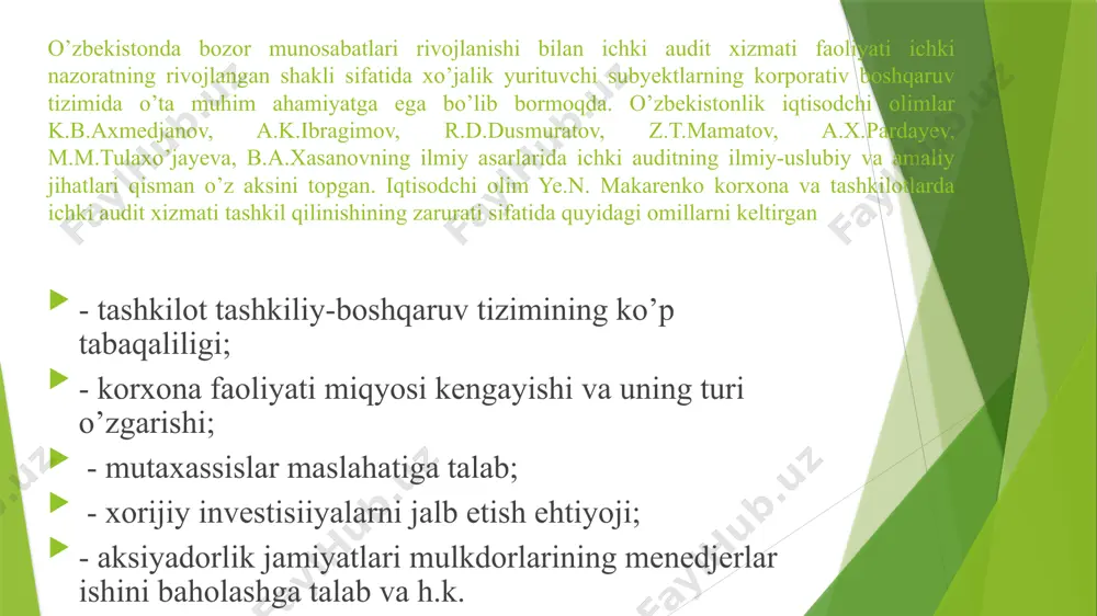 ichki nazorat tizimi va uni tuzilishini baholash - Page 4
