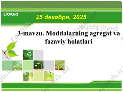moddalarning agregat va fazaviy holatlari — PPTX