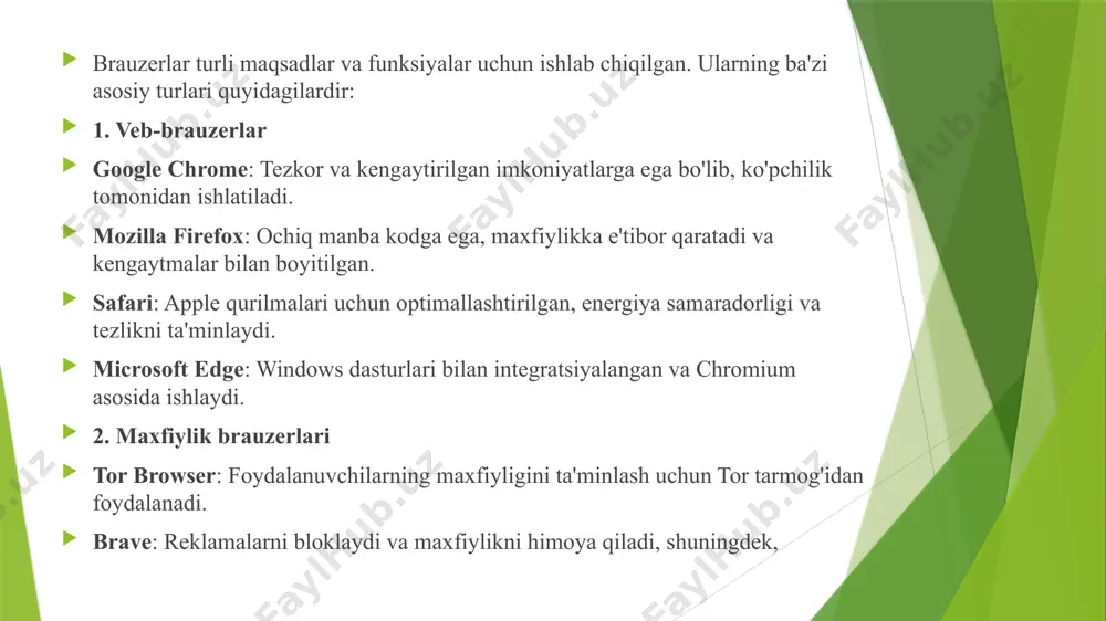 brauzerlar va ularning turlari - Page 5