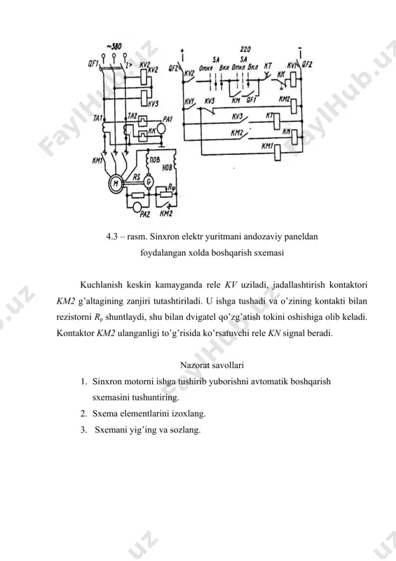 sinxron motorni ishga tushirish avtomatik boshqarish sxemasi - Page 3