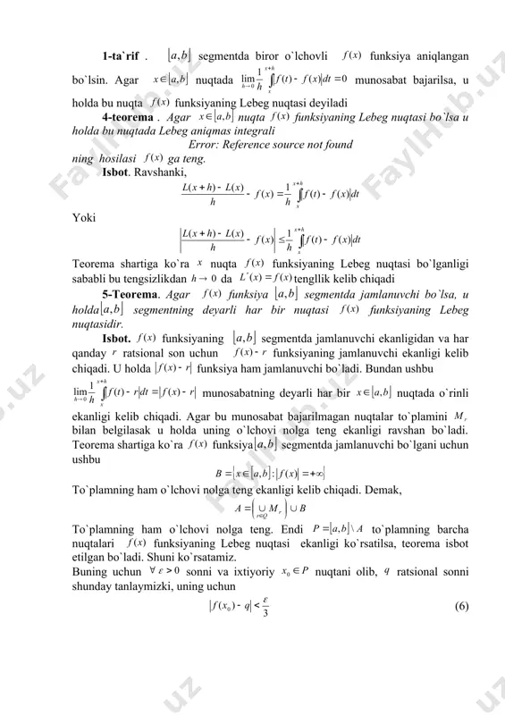 aniqmas lеbеg intеgralining хоsilasi - Page 5