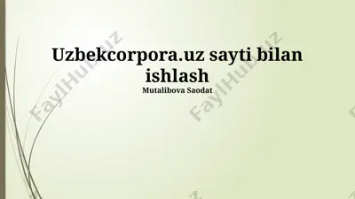 uzbekcorpora.uz sayti bilan ishlash — PPTX