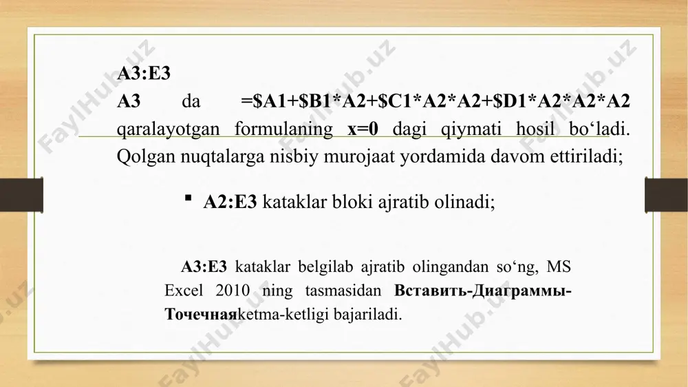 ms excel 2010 da sodda va murakkab funksiyalarning grafiklari - Page 4