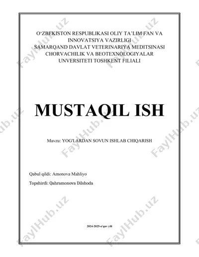 yog'lar va sovun ishlash — DOCX