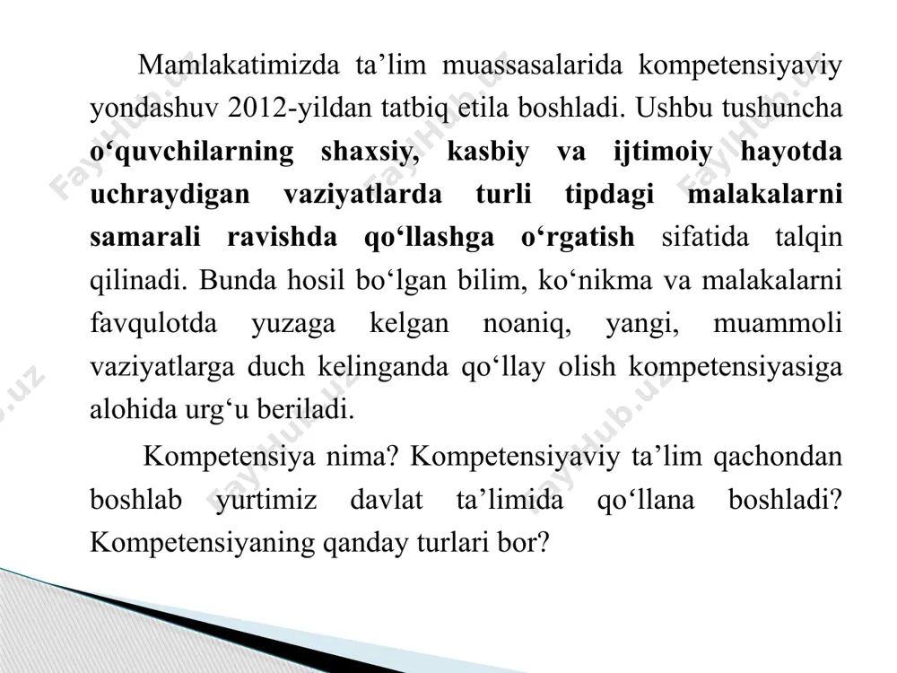 i nazariy bilimga ega bo‘lgan holda, undan muammoli vaziyatlarda foydalanishga qiynalish holatlarini bartaraf qiladi. demak, an’anaviy ta’limda ustuvor bo‘lgan “bilish paradigmasi” o‘rniga “bilimlardan muammoli vaziyatlarda o‘rinli foydalanish” paradigmasi ustuvor paradigmaga aylanmoqda. boshlangʻich sinf oʻqituvchisi birgina fanni bilishi emas aksincha barcha fanlarni mukammal bilishga harakat qilmogʻi lozim. chunki, yoshgina bola dunyoga ustozining koʻzi, dunyoqarashi, tasavvuri, fikrlashi, ilmi bilan boqadi. oʻqituvchi xususan oʻquvchilarga ona tili fanini oʻrgatish jarayonida ularning mustaqil fikrlashini, ogʻzaki va yozma nutqini, ma’naviy dunyosini boyitishga xizmat qiladi. avvalo buning uchun oʻqituvchining nutqi sof va chiroyli boʻlmogʻi, ishoralar, qochiriqlar, istiora va xalq maqollari, aforizmlardan oʻrinli foydalana olishi, nutq ohangiga, soʻz jozibasiga e’tibor bermogʻi lozim. oʻqituvchidan dars oʻtishda ta’lim va tarbiyaning uygʻunligiga, fanlararo bogʻliqlik, hozirgi davr yangiliklari, fan yangiliklaridan boxabar boʻlmoqlik, pedagogik koʻnikma, ijodkorlik mahoratlari talab etiladi. shuning uchun ham oʻqituvchilik nihoyatda mashaqatli va mas’uliyatli kasb hisoblanadi, eng sharafli kasb sifatida ulugʻlanadi. ona tili kompetensiyalarining psixologik nuqtai nazardan ikki asosiy tarkibiy …