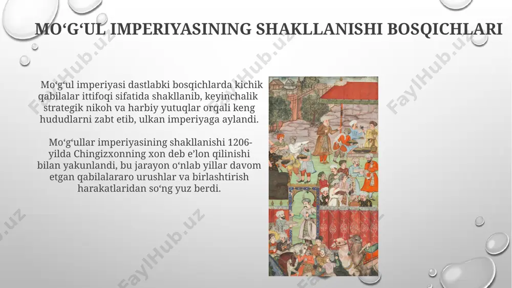 on, ot minish, ovchilik va jang san'ati kabi ko'plab ko'nikmalarni egallagan, bu esa keyinchalik uning harbiy strategiyasining asosi bo'lgan. uning 13 yoshida merganlik mahorati allaqachon yuqori darajada bo'lgan. e'tiboringiz uchun rahmat @taqdimot_robot image3.png image4.jpg image5.jpg image6.jpg image7.jpg image8.jpg image9.jpg image10.jpg image11.jpg image12.jpg image13.jpg image1.png