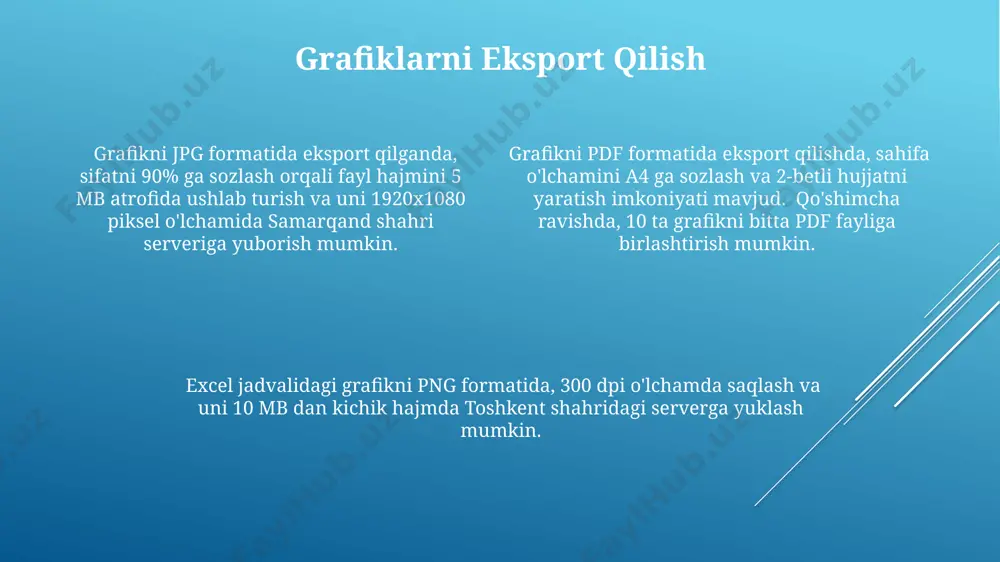 y hisob-kitoblar toshkentdagi moliyaviy hisobotlarni tuzishda muhim ahamiyatga ega. agar siz 5% lik soliqni hisoblashingiz kerak bo’lsa, excel’ning avtomatik hisoblash imkoniyatlari yordamida 100 so’mlik tovar uchun 5 so’m soliqni tezda hisoblashingiz mumkin; bu esa andijon shahridagi kichik biznes egalariga foyda keltiradi. excel’ning avtomatik hisoblash turlaridan biri, masalan, sum funksiyasi yordamida 1000 ta hujayradagi sonlarni yig’indisini tezda hisoblash imkonini beradi, bu esa vaqtni tejashga yordam beradi va o’zbekiston statistik ma’lumotlarini tahlil qilishda samaradorlikni oshiradi. formula va funktsiyalarning avtomatik hisoblanishi funksiyalar yordamida, masalan, 10 ta raqamlar to'plamining o'rtacha qiymatini hisoblash uchun average funksiyasidan foydalanib, samarqanddagi excel jadvalingizda tez va aniq natija, ya'ni o'rtacha qiymatni olasiz. exceldagi formulalar avtomatik hisoblanishi jarayonida, masalan, a1 katakdagi 10 sonini b1 katakdagi 5 ga qo'shish uchun =a1+b1 formulasini yozsangiz, natija darhol, 15 soni sifatida toshkentdagi kompyuteringizda ko'rsatiladi. agar siz 20 ta hujayradan iborat ustunda har bir hujayraga 2 ni qo'shmoqchi bo'lsangiz, avtomatik to'ldirish xususiyatidan foydalanib, andijondagi excel …