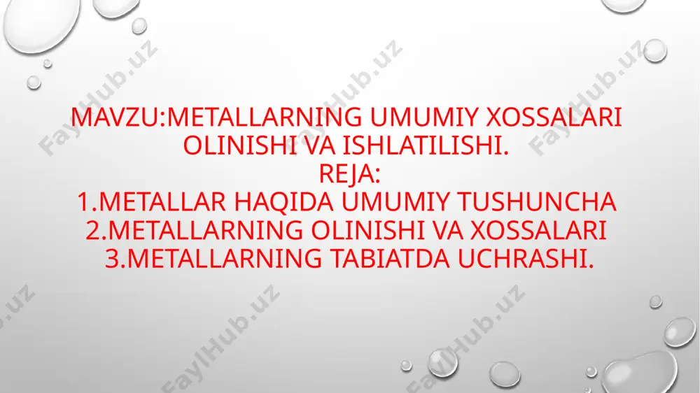 metallarning umumiy xossalari - Page 2