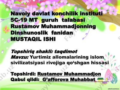 navoiy davlat konchilik instituti — PPTX