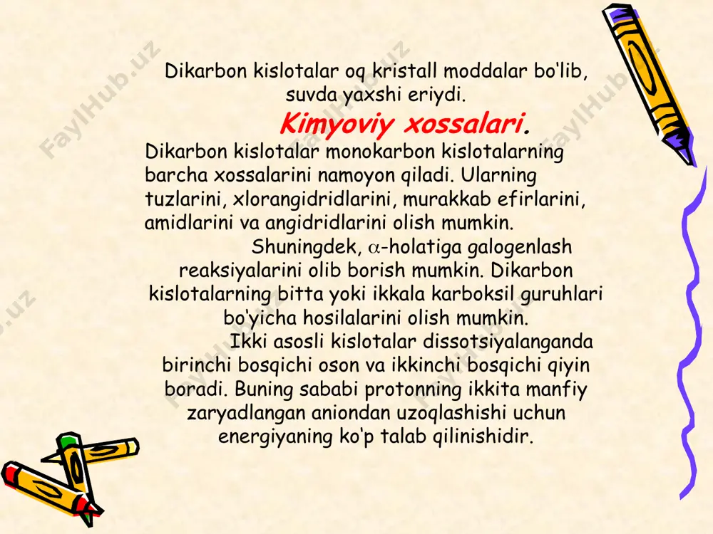to’yingan va to’yinmagan dikarbon kislotalar - Page 5