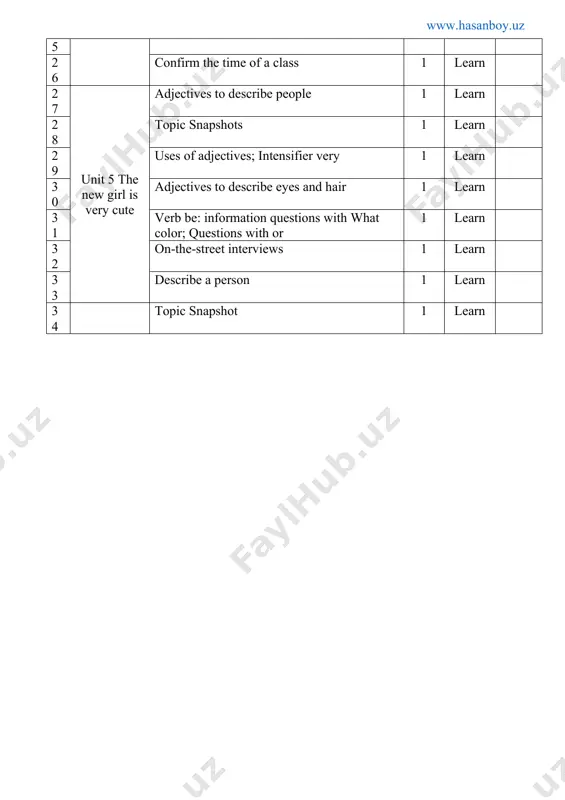 confirm the date of an event 1 learn 41 review: units 4 -6 1 learn 42 unit 7 here. use my phone. rooms and furniture at home 1 learn 43 topic snapshot 1 learn 44 prepositions and expressions of position and location 1 learn 45 grammar. the imperative 1 learn 46 a dos an d don’ts list 1 learn 47 help someone find something 1 learn 48 unit 8. it’s really sunny now topic snapshot 1 learn 49 good weather and bad weather 1 learn 50 free-time activities 1 learn 51 grammar let’s/let's not 1 learn 52 reading weather forecasts 1 learn 53 talk about the weather; suggest activities 1 learn 54 unit 9 there’s a school next door topic snapshot 1 learn 55 expressions of location in the neighborhood 56 places in the neighborhood 1 learn 57 verb be: information questions with what time and when; preposition at 1 …