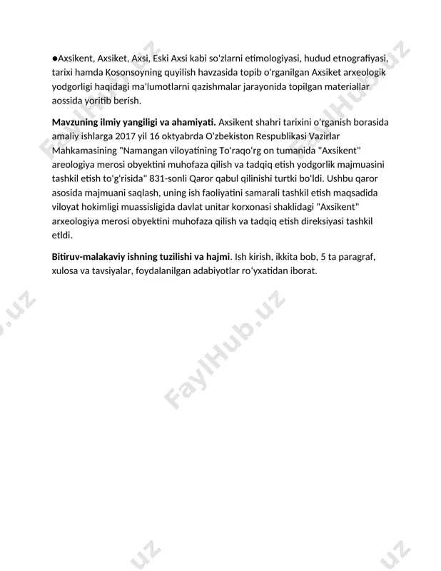 on xonligi 1876 yili rossiya tomonidan bosib olinib, to‘la tugatilgach, farg‘ona gubernatorligi tashkil etiladi. uning tarkibiga kiruvchi chust uyezdi va uyezdga qarashli axsi-shahand volosti tuzilgan. demak, 1884 yildagi ma’muriy-hududiy tuzilish va boshqaruv shakliga ko‘ra eski axsi hududi axsi-shahand volostiga qarashli bo‘lgan. arxiv ma’lumotlariga ko‘ra, 1884 yilning 5 mayida shu joyda, ya’ni axsi-shahand volostida yashovchi mahalliy fuqarolar abdurahmon abdullayev, xursandboy mullaboyev va bobo sarkarovlar ketmon bilan axsikent xarobalarini qaziganda oltin, kumush va mis taqinchoqlar hamda tangalar topib olishgan. bu xabar chust uyezdi boshlig‘iga ma’lum bo‘ladi. u o‘zboshimchalik bilan qazishma o‘tkazgan “mahalliy xalq” vakillariga ma’muriy chora ko‘radi va topilgan buyumlarni tortib oladi. o‘zi odam yollab oltin qidirish bilan shug‘ullanadi. shu bilan birga farg‘ona harbiy gubernatoriga xabar beradi. farg‘ona harbiy gubernatori axsini ko‘rib, o‘rganib kelish uchun bryanovni jo‘natadi. u o‘z axborotida “eski axsi arxeologik jihatdan bir yodgorlik ekanligiga ko‘zim yetmaydi” deb yozadi. chunki u arxeolog-mutaxassis bo‘lmagani uchun masalalarga shunchaki yuzaki qaragan. bu haqidagi …