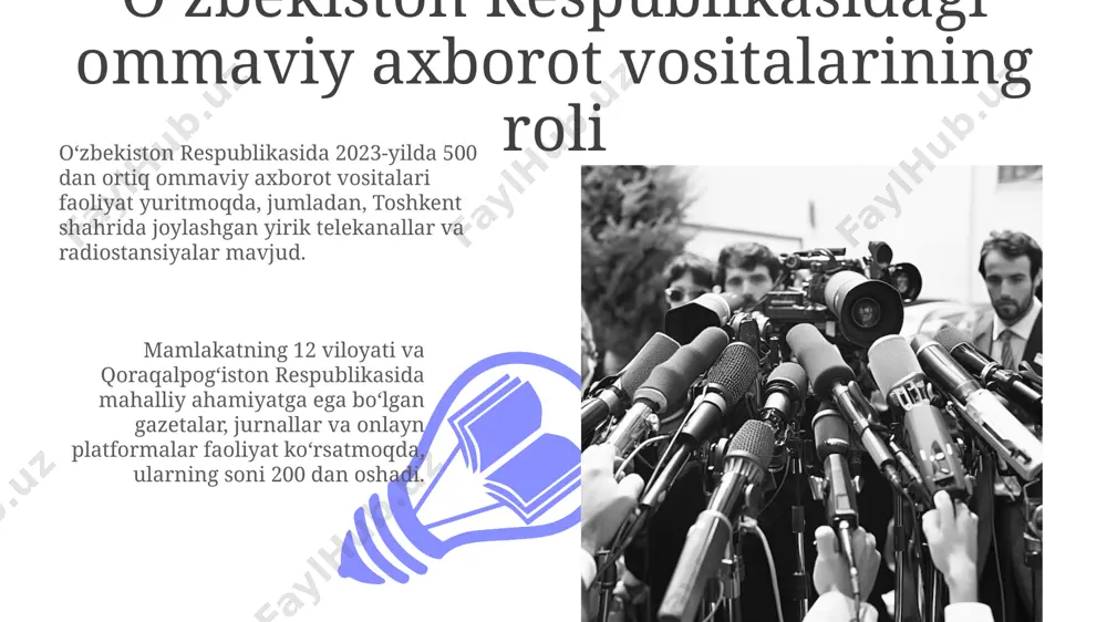 oʻzbekiston respublikasida ommaviy axborotlarning faoliyati - Page 3