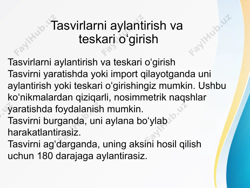 tasvirlarni aylantirish va teskari o‘girish - Page 5