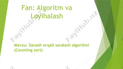 counting sort algoritmi — PPTX