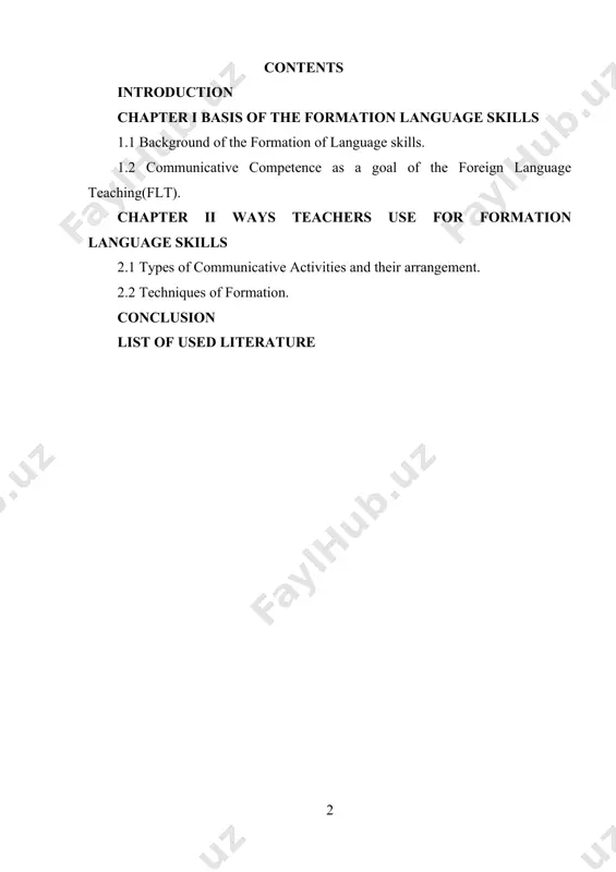 developing language skills. in the "conception of foreign language education till 2015” it is stated that the necessity of foreign language teaching and learning has been realized together with its development and intensification within the system of educational organizations. the novelty of our work is defined by necessity of transition to the modern model of formation communicative pupils’ skills and high potential of the teaching. the problem is in fact that teaching communication has its difficulties in successful teaching and should be thoroughly prepared and designed. the object of investigation: the process of the english language teaching and learning. the subject is the methodological process of teaching communication in english. the hypothesis: if we teach communication and develop communicative competence it will contribute to rising teaching effectiveness. the goal of the work: to consider effective ways in formation of communicative competence in the process of english teaching and learning. the …