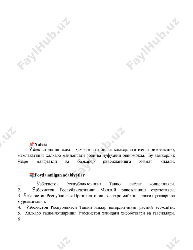 o'zbekiston va jahon xamjamiyati bilan munosabatlari - Page 5