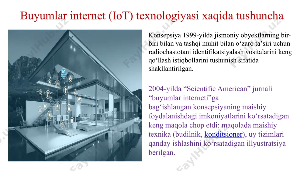 aqlash sohasidagi iot hozirda shifokorlar, bemorlar va bemorlarga gʻamxoʻrlik qiluvchilar, hamshiralar, oilalar va boshqalarga imkon beradi. bundan tashqari, iot-ga asoslangan tizimlar bemorga yoʻnaltirilgan boʻlib, bemorning tibbiy sharoitlariga nisbatan moslashuvchanlikni taʼminlaydi. sugʻurta sanoatidagi iot eng yaxshi va yangi turdagi dinamik maʼlumotlarga kirishni taʼminlaydi. bunga mijozlar xatti-harakatlarini kuzatish uchun biosensorlar, taqiladigan qurilmalar, ulangan tibbiy qurilmalar va mobil ilovalar kabi sensorga asoslangan yechimlar kiradi. bu aniqroq anderrayting va yangi narxlash modellariga olib kelishi mumkin. iot qurilmalari sogʻliqni masofadan monitoring qilish va favqulodda ogohlantirish tizimlarini taʼminlash uchun ishlatilishi mumkin. ushbu salomatlik monitoringi asboblari qon bosimi va yurak urish tezligi monitorlaridan tortib, yurak stimulyatori, fitbit elektron bilaguzuklari yoki ilgʻor eshitish apparatlari kabi maxsus implantlarni kuzatishga qodir ilgʻor qurilmalargacha boʻlishi mumkin. baʼzi shifoxonalar band boʻlgan vaqtni va bemor qachon turishga harakat qilayotganini aniqlay oladigan “aqlli toʻshak”larni joriy qilishni boshladi. aqlli uyning asosiy ilovalaridan biri nogironlar va qariyalarga yordam berishdir. ushbu uy tizimlari egasining oʻziga xos ehtiyojlarini …