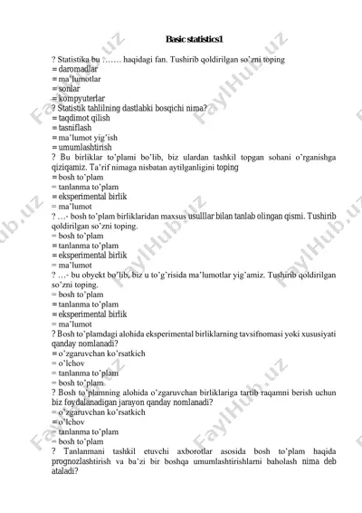 statistika asoslari — PDF