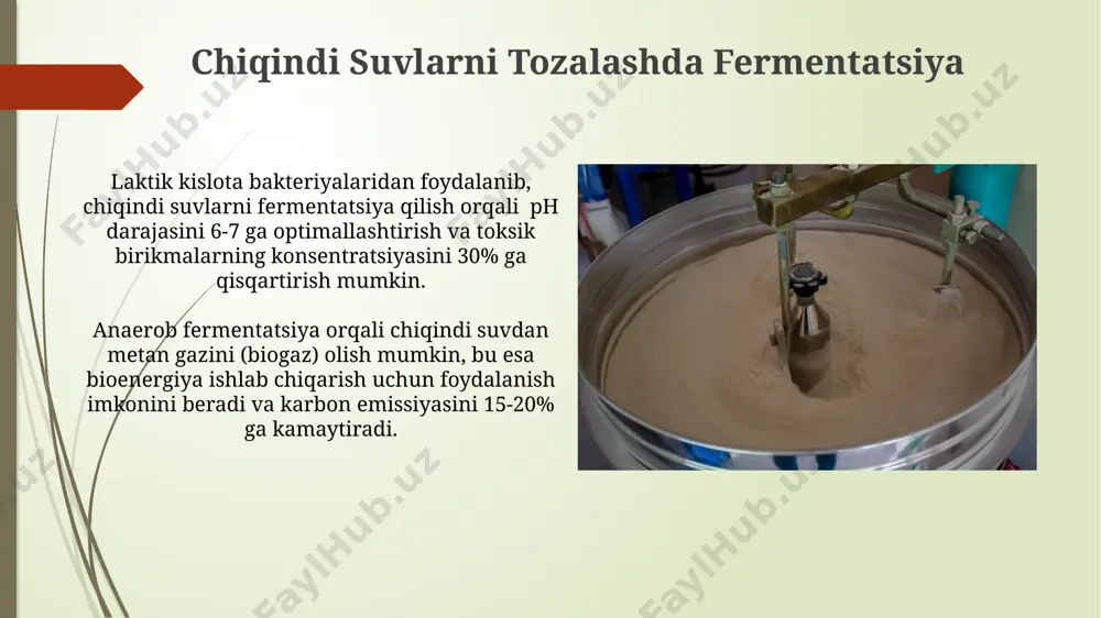 ekologik toza texnologiyalarni rivojlantirishga hissa qo'shadi. bio-aktiv moddalarning samaradorligini oshirish maqsadida fermentatsiya jarayonlarini optimallashtirish bo'yicha 5 yillik tadqiqotlar o'tkazildi, natijada 20% ga hosildorlik oshdi. an'anaviy va zamonaviy fermentatsiya usullari zamonaviy fermentatsiya bioreaktorlarda amalga oshiriladi, bu jarayonni yaxshi nazorat qilish imkonini beradi va 20-25°c harorat va 6-7 ph darajasini saqlash orqali optimal shartlarni yaratadi. an'anaviy usullar nisbatan arzon bo'lsa-da, zamonaviy fermentatsiya texnologiyalari 10-15% gacha yuqori hosildorlik va 5-7% gacha energiya tejashni ta'minlaydi. bio-tozalash texnologiyalari biofermentatsiya jarayonlari yordamida 5-10% gacha yuqori sifatli selüloz hosil qilish mumkin, bu esa to'qimachilik mahsulotlarining mustahkamligini oshiradi. biotozlash texnologiyalari paxta tolalarini 30% gacha yumshatishga va suv sarfini 20% ga kamaytirishga yordam beradi, bu esa ekologik toza va iqtisodiy jihatdan foydali bo'ladi. matolarni yumshatish va tozalashda fermentatsiya biologik tozalash jarayonlarida ishtirok etadigan bakteriyalar 90% gacha organik ifloslantiruvchi moddalarni parchalaydi, bu esa chiqindi suvning ifloslanish darajasini sezilarli darajada kamaytiradi. selülaz va pektinaz kabi fermentlar paxta tolalarini yumshatishda qo'llanilib, matolarning …