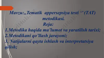 tat - tematik appersepsion testi metodikasi — PPTX