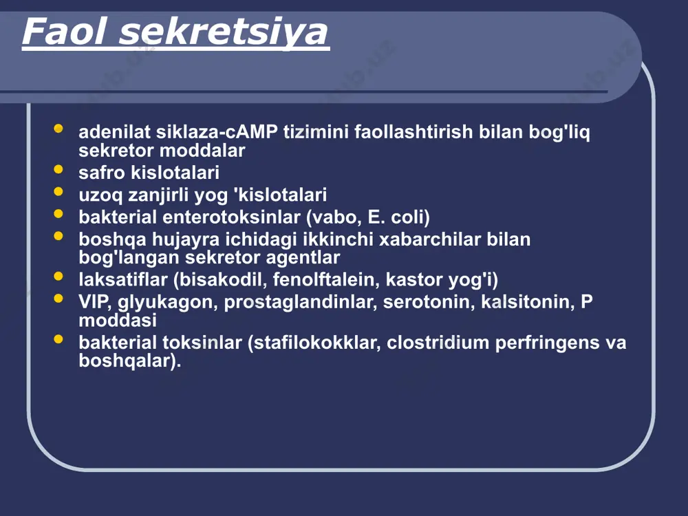 'p, suvli, yashil, yomon hidli, ko'pikli salmonella uchburchagi eksikozning belgilari. ko'pincha its koprogrammada leykotsitlar yoki eritrotsitlar mavjud emas sigmoidoskopiya paytida o'zgarishlar yo'q qon, najas, siydik madaniyatlari pti epidemiologik tarix kasallikning ommaviy tabiati qisqa inkubatsiya (30 daqiqadan boshlab) tez qisqa muddatli yaxshi kurs gastritning ustunligi koprogrammada leykotsitlar yoki eritrotsitlar mavjud emas sigmoidoskopiya paytida o'zgarishlar yo'q virusli diareya past darajadagi isitma yuqori nafas yo'llarining qatar kamdan-kam hollarda suvsizlanish qulay kurs og'ir holatlarda - markaziy asab tizimining shikastlanishi, teri toshmasi epidemiologik tarixda - bemorlar bilan aloqalar koprogrammada leykotsitlar yoki eritrotsitlar mavjud emas sigmoidoskopiya paytida o'zgarishlar yo'q vabo oddiy harorat oshqozon og'rig'i yo'q avval diareya, keyin qusish og'ir ekizoz ( iii - iv daraja) koprogrammada leykotsitlar yoki eritrotsitlar mavjud emas sigmoidoskopiya paytida o'zgarishlar yo'q botulizm epidemiologik tarix (konservalarni iste'mol qilish, uyda pishirilgan dudlangan go'sht) haroratning o'rtacha ko'tarilishi o'rtacha gastroenterit kasallikning 1-2-kuni bulbar, oftalmoplegik, miyastenik sindromlarning paydo bo'lishi. giardiaz o'rtacha intoksikatsiya o'rtacha enterit uzoq muddat. …
