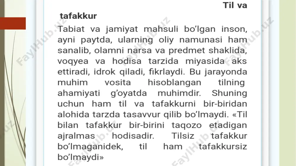 mavzu; til tafakkur quroli va muomala vositasi - Page 3