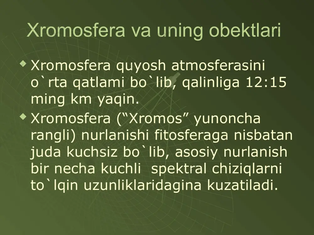 quyosh xromosferasini o`rganish - Page 2