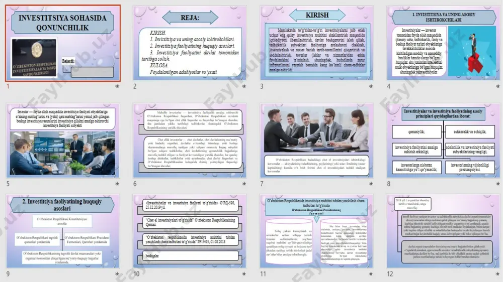 investitsiya sohasida qonunchilik - Page 3