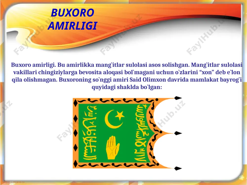 ni qatl qildi. nasrullo shu paytgacha amirlik tarkibiga faqat nomigagina kirgan viloyatlarni birlashtirishga erishdi. viloyatlarni boshqarishga o'ziga mute' bo'lgan "nasl-nasabsiz" kishilarni tayinladi. nasrullo amirligi chog'ida xiva va qo'qon xonliklari bilan marv, chorjo'y, o'ratepa, xo'jand kabi chegarada joylashgan alohida hududlar uchun bo'lgan tinimsiz urushlar davom etib turdi. shahrisabz va kitob hukmdorlarining qarshiligi, ayniqsa kuchli bo'ldi. bir necha harbiy yurishlardan so'ng 1853 yilga kelib ular buxoroga bo'ysindirildi. amirlik tarkibiga faqat zarafshon daryosining o'rta va quyi oqimidagi vohagina barqaror kirgan edi. • аrk(11-20аsrlаr) • bоlа hоvuz(18аsr.bоshlаri-20аsr) • sоmоniy mаqbаrаsi(9-10аsrlаr) • chаshmаi аyub qаbristоni(1380 yoki 1384/85) • аbdullахоn mаdrаsаsi(1596/98) • mоdаriхоn mаdrаsаsi(1556/57) • bаlаnd mаsjidi(16аsr bоshlаri) • gаukushоn аnsаmbli(mаsjid,minоrа,mаdrаsа),(16аsr) • zаyniddin хоjа хоnаqоhi(1555) • pоi kаlоn аnsаmbli(12-14аsr) • lаbi hоvuz аnsаmbli(16-17аsr) • ko`kаldоsh mаdrаsаsi(1568/69) nоdir dеvоnbеgi хоnаqоhi(1620) • ulug`bеk mаdrаsаsi(1417) • аbdulаzizхоn mаdrаsаsi(1652) • bоlа hоvuz mаsjidi(1712) • sаyfiddin bохаrziy mаqbаrаsi(13аsrning ikkinchi yarmi-14аsr) • buyonquliхоn mаqbаrаsi(14аsrning ikkinchi yarmi,15yoki16аsr) • nаmоzgоh mаsjidi(12-16аsrlаr) • fаyzаbоd хоnаqоhi(1598/99) …