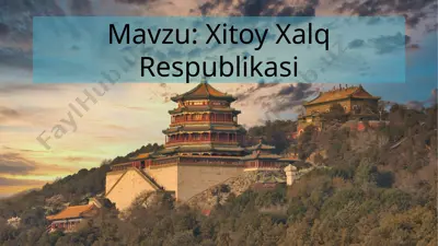 xitoy xalq respublikasi — PPTX