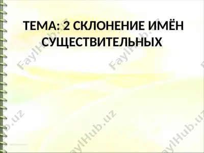 2 склонение имён существительных — PPT